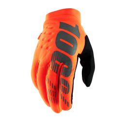 100% Brisker Winter Motocross Gloves Fluo Orange/Black  - XXL